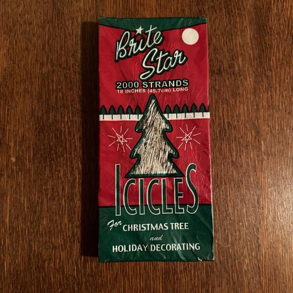 Brite Star Christmas Tree Icicles Silver Tinsel 2000 Strands 18" Retro Decor - Picture 1 of 6